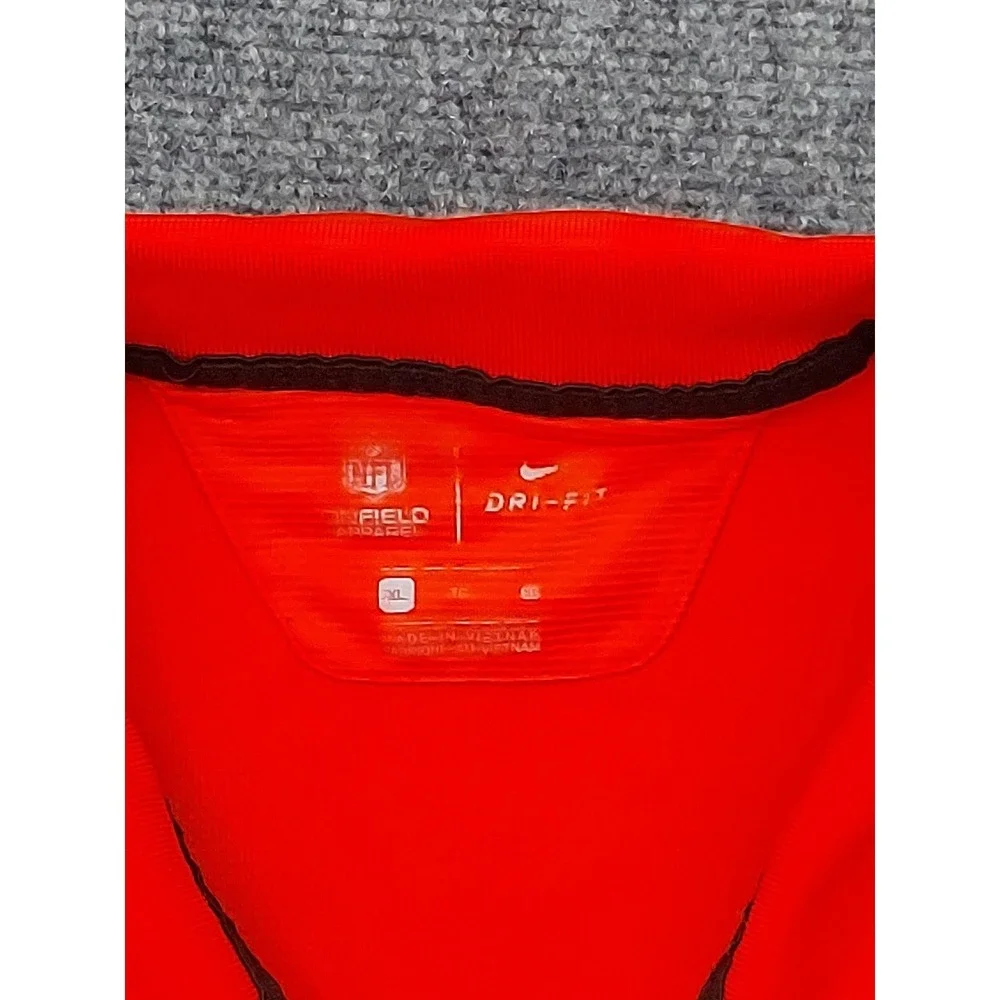 Cleveland Browns Nike Polo Shirt Mens XL Orange Brown Color Block Short‎ Sleeve